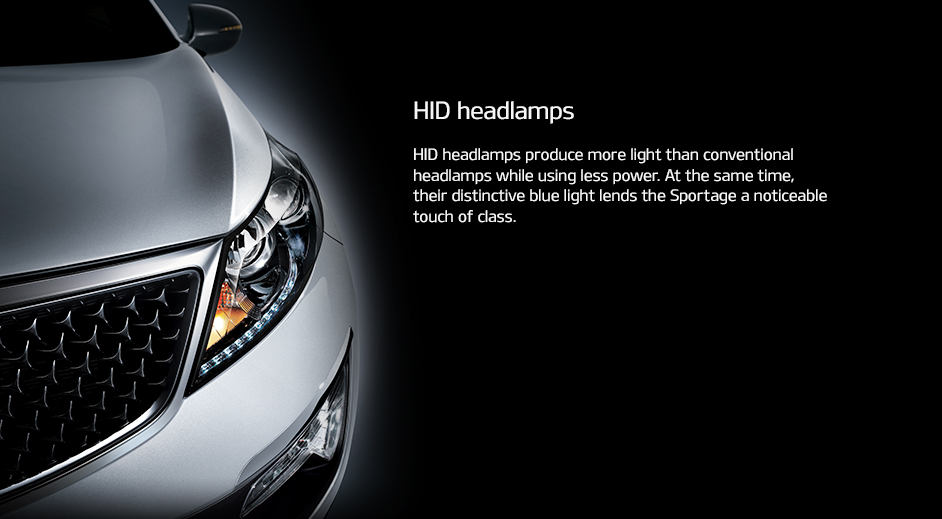Kia Sportage EXterior Black bezel headlamps with LED DRL